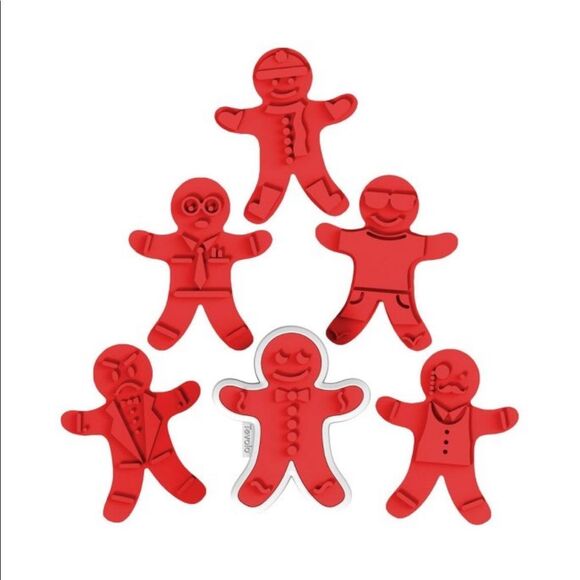 Tovolo Gingerbread Boy Cookie Cutter and 6 Stamps - Picture 10 of 12